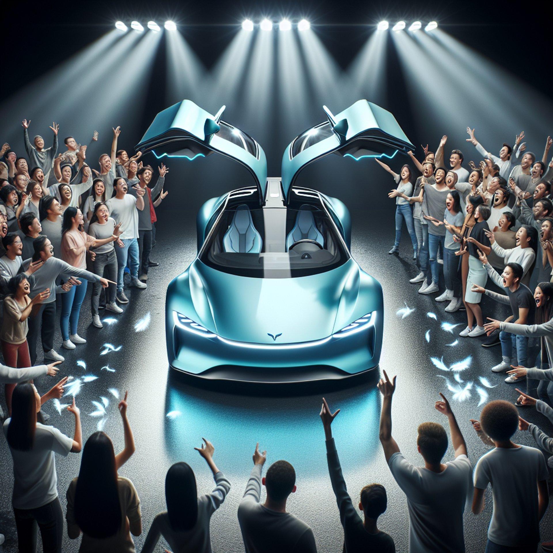 Banner for Tesla Unveils Stunning 'Frost Blue' Falcon Wing Doors on Model X, Internet Buzzes with Excitement!