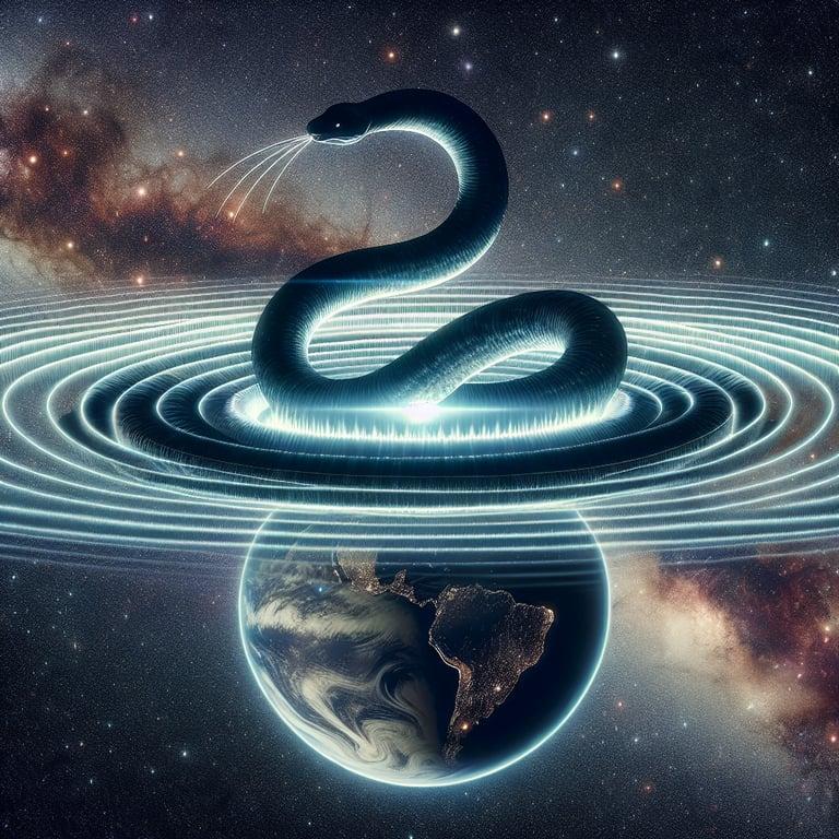 Banner for Cosmic 'Snake' Sends Radio Waves Earthward: A Pulsar's Impact Uncovered!