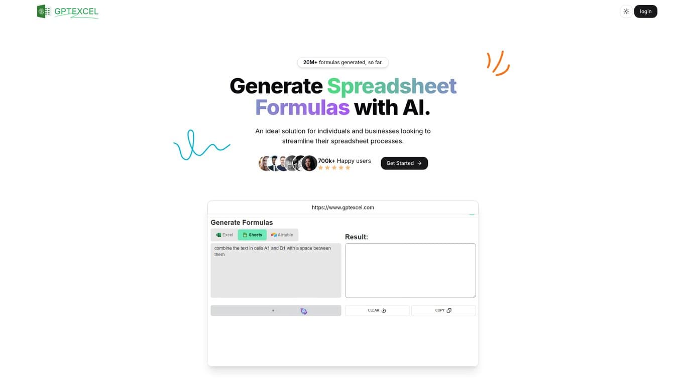 GPTExcel screenshot