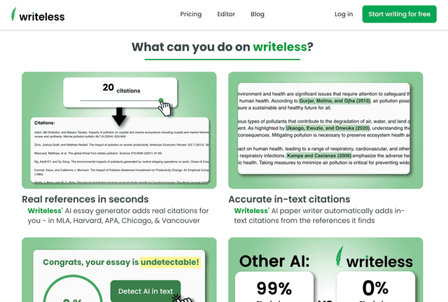 Thumbnail image for Writeless AI - Create High-Quality Essays in Seconds
