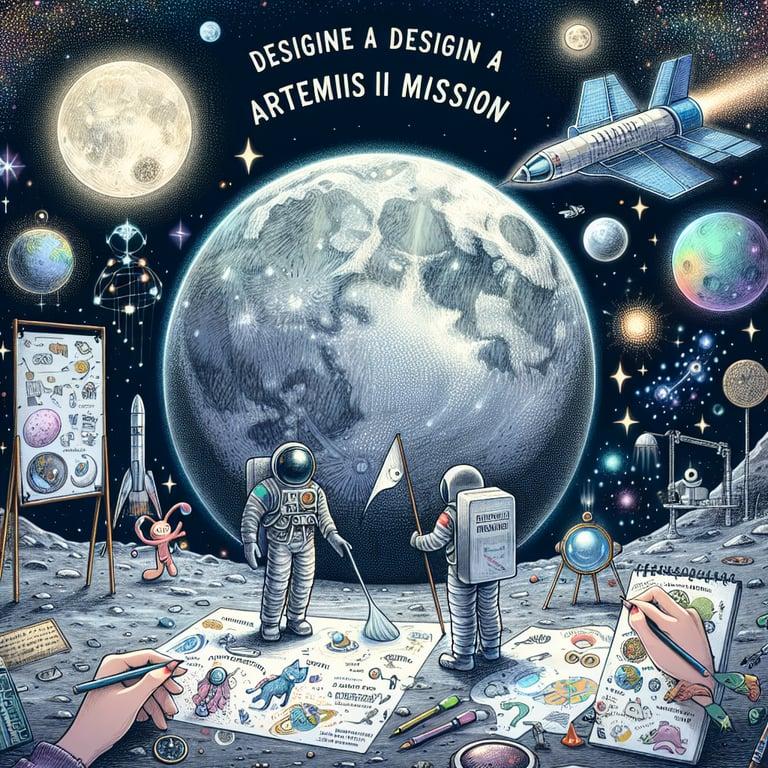 Banner for NASA's Out-of-This-World Challenge: Design a Mascot for Artemis II Moon Mission!