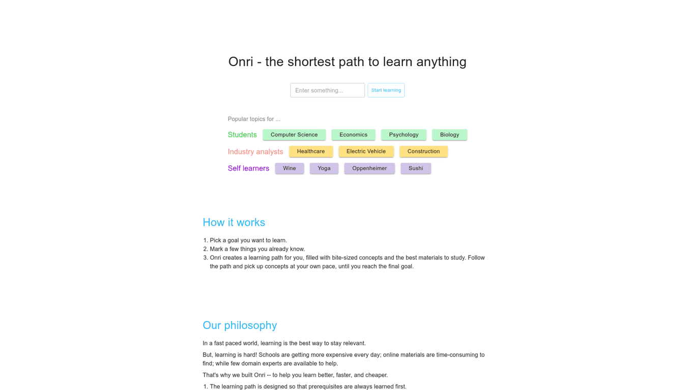 Onri screenshot