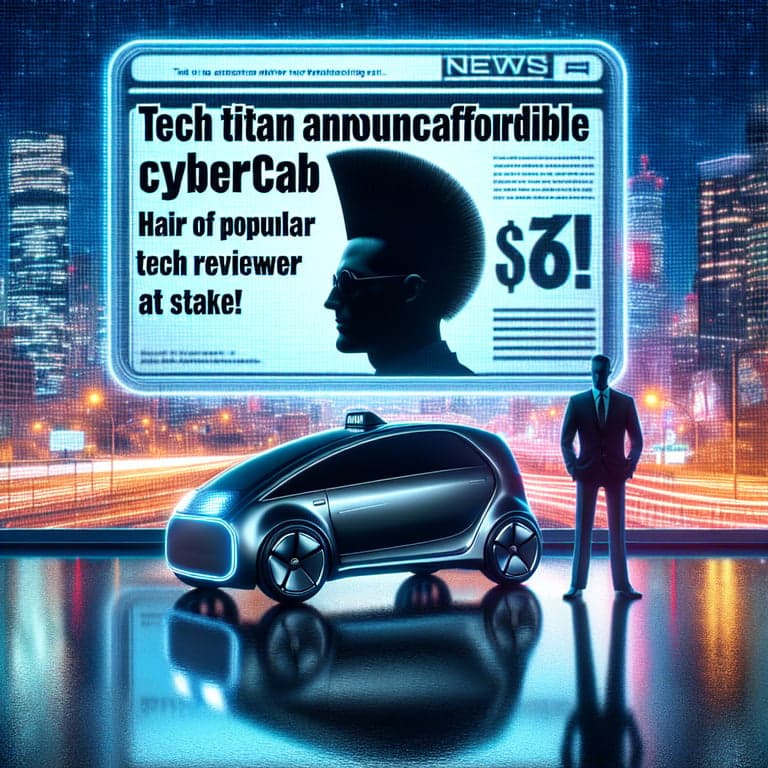 Banner for Tesla Shocker: Elon Musk Announces Cybercab Under $30K, Putting MKBHD’s Hair at Stake!