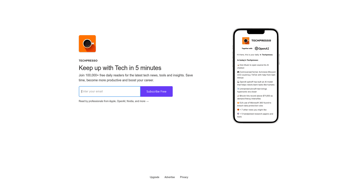 Techpresso screenshot