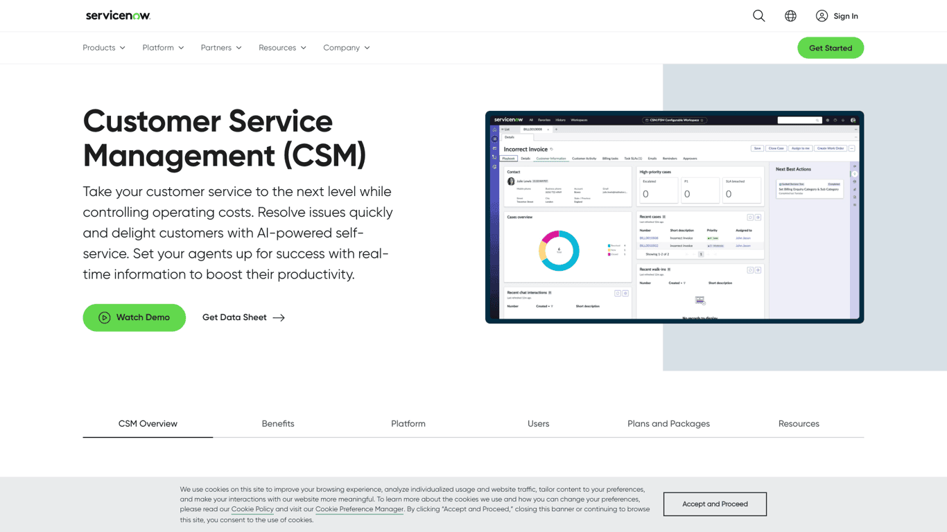 CSM | Servicenow screenshot