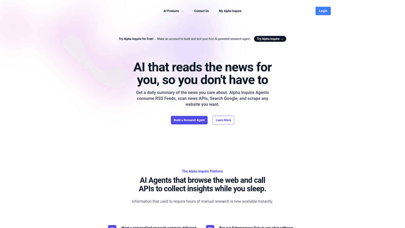 AlphaInquire screenshot