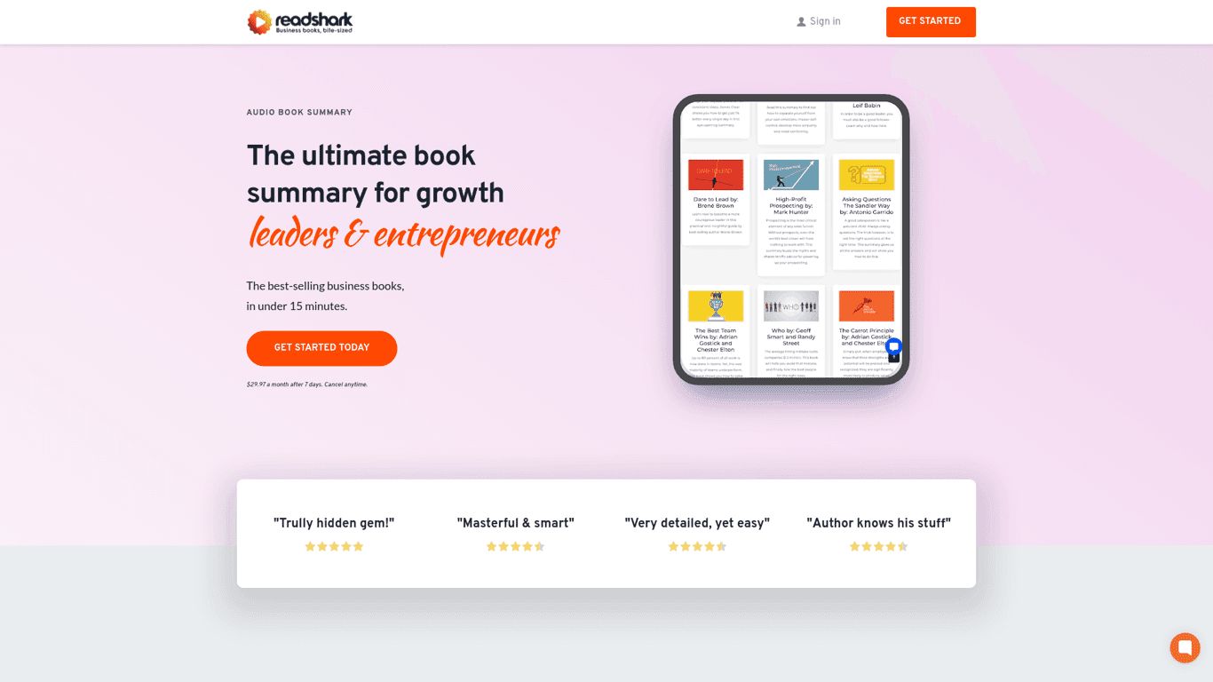 Readshark screenshot