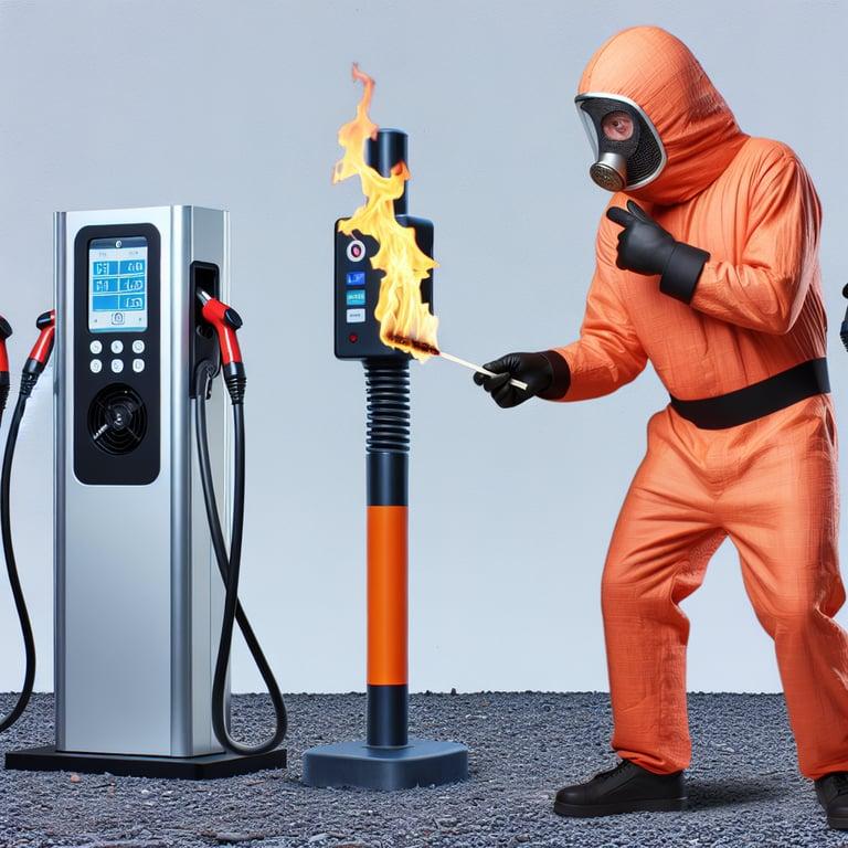 Banner for Flaming Failure: Man Sets Himself on Fire Attempting to Burn Tesla Chargers