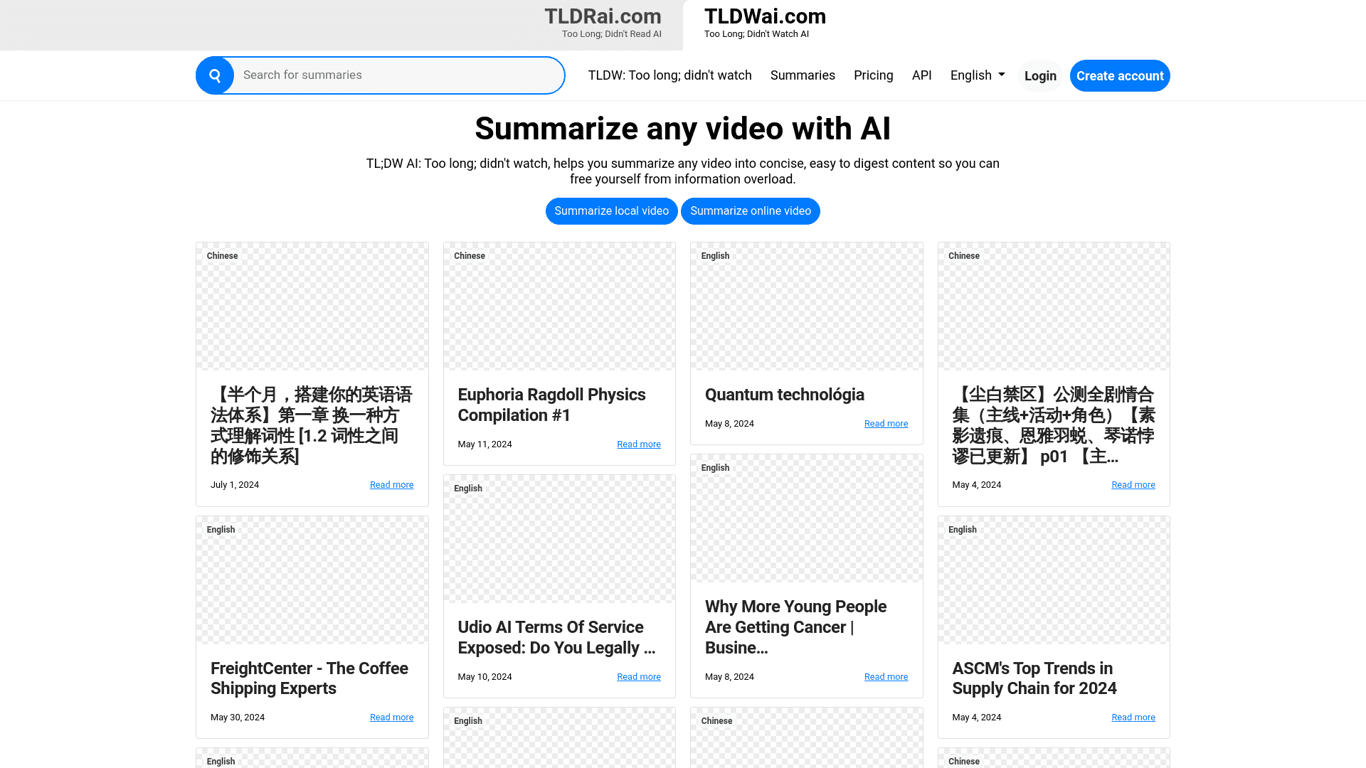 TLDWAI screenshot