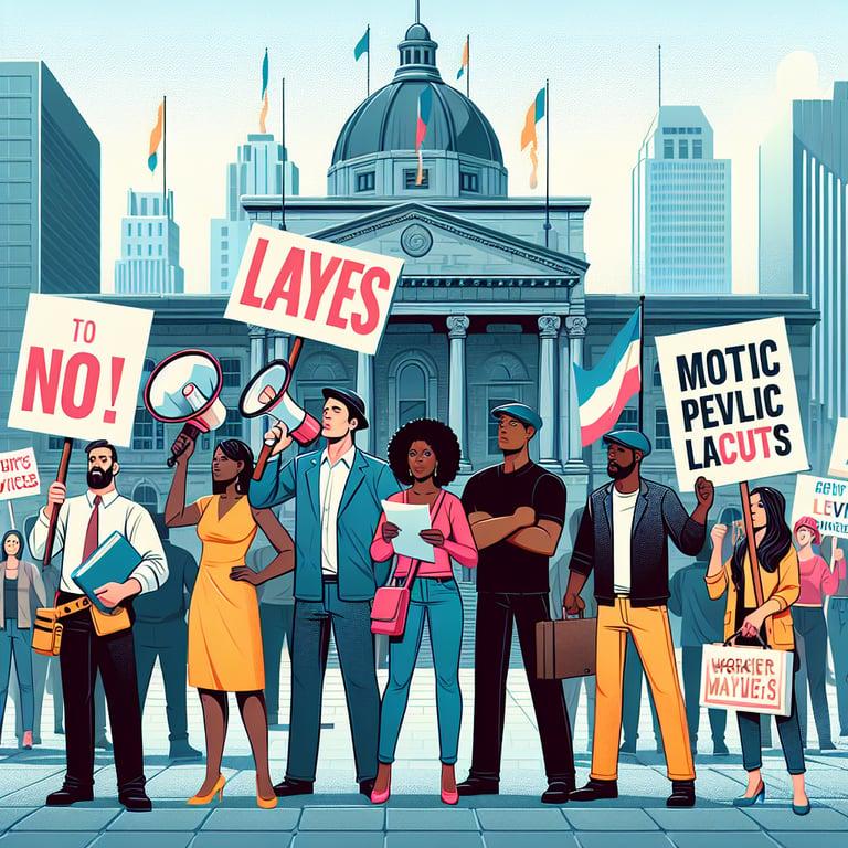 Banner for Oakland City Unions Rally Against Municipal Layoffs and Service Cuts