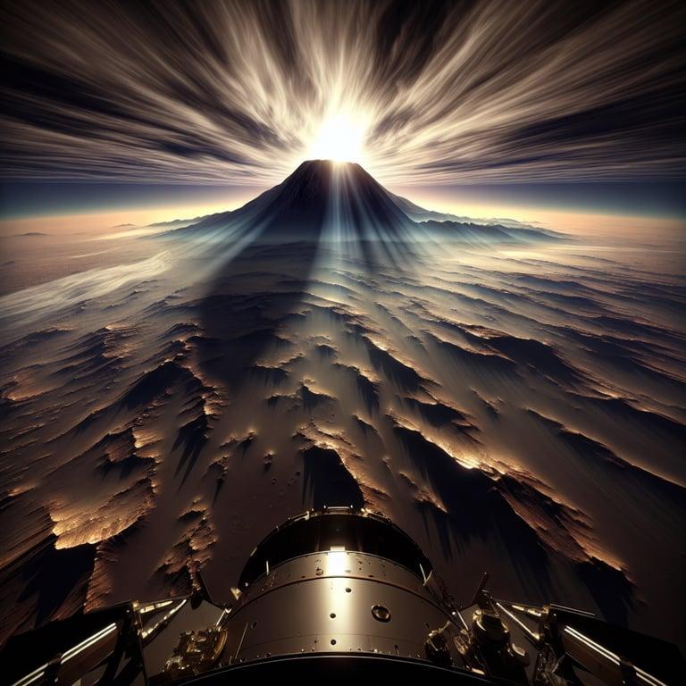 Banner for NASA's Mars Odyssey Orbiter Captures Stunning Horizon View of Volcano Through Morning Ice Clouds