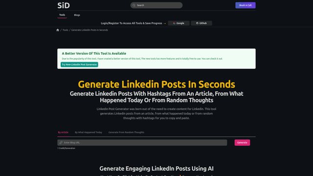 Thumbnail image for Linkedin Post Generator