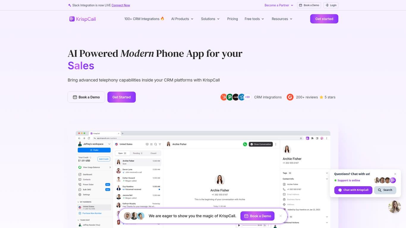 KrispCall screenshot
