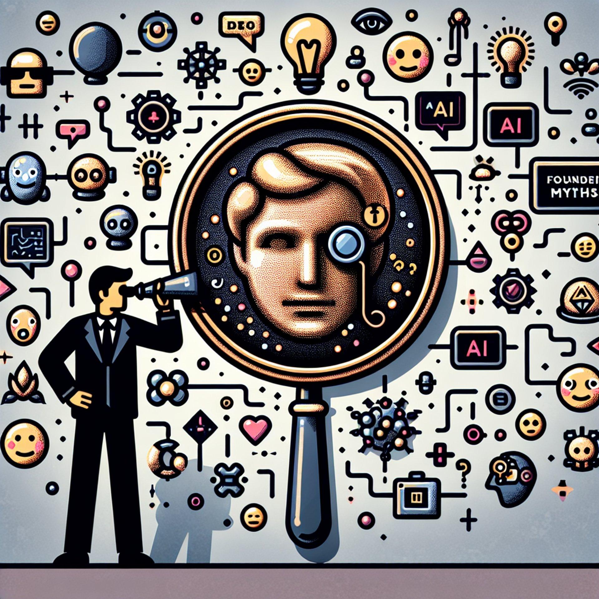 Banner for Emoji Spiegel: Aravind Srinivas Challenges AI Founder Myths with a Monocle!