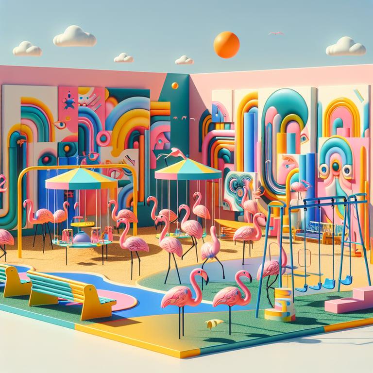 Banner for Yinka Ilori's 'Dreaming with Flamingos': AI Meets Art in an Immersive Playground