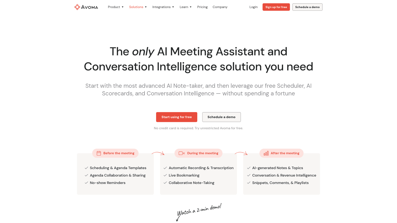 Avoma screenshot