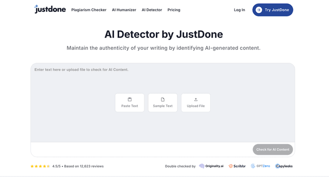Thumbnail image for Justdone AI Detector
