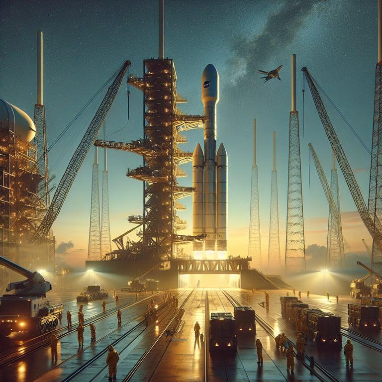 Banner for NASA's SLS Rocket Ready to Soar: Booster Stacking in Full Swing!