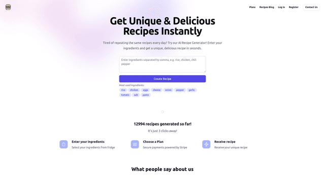 Thumbnail image for AI Recipe Generator