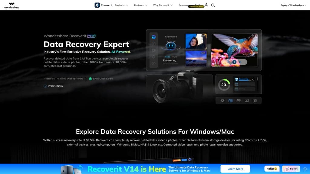 Wondershare Recoverit AI Data Recovery screenshot