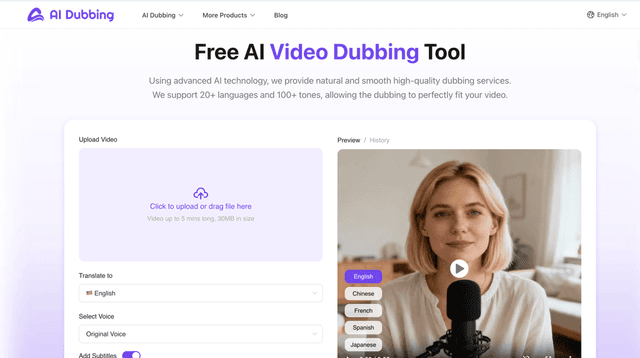 Thumbnail image for AI Dubbing