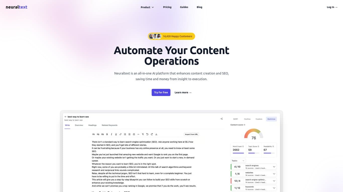 Neural Text screenshot