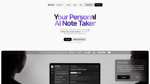 Thumbnail image for jamie - AI Notetaker for Meeting Notes & Automated Ac...
