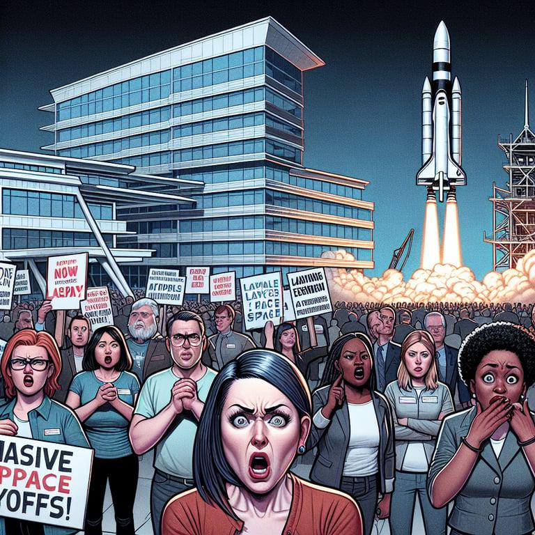 Banner for Elon Musk's Federal Layoffs Spark Uproar Outside SpaceX HQ!