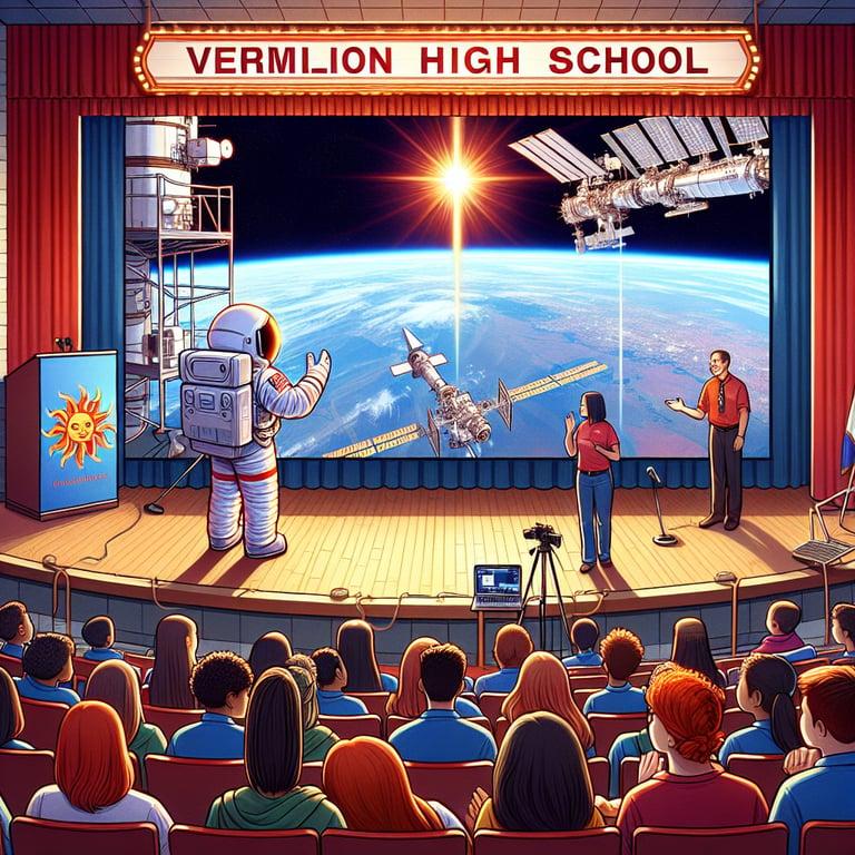 Banner for Vermilion High School's Stellar Day with NASA: Anne McClain's Exclusive Downlink!