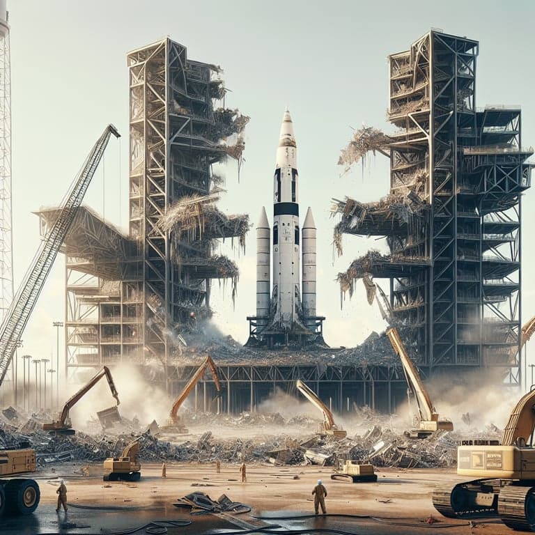 Iconic Apollo Rocket Launch Gantries Demolished at Kennedy Space Center