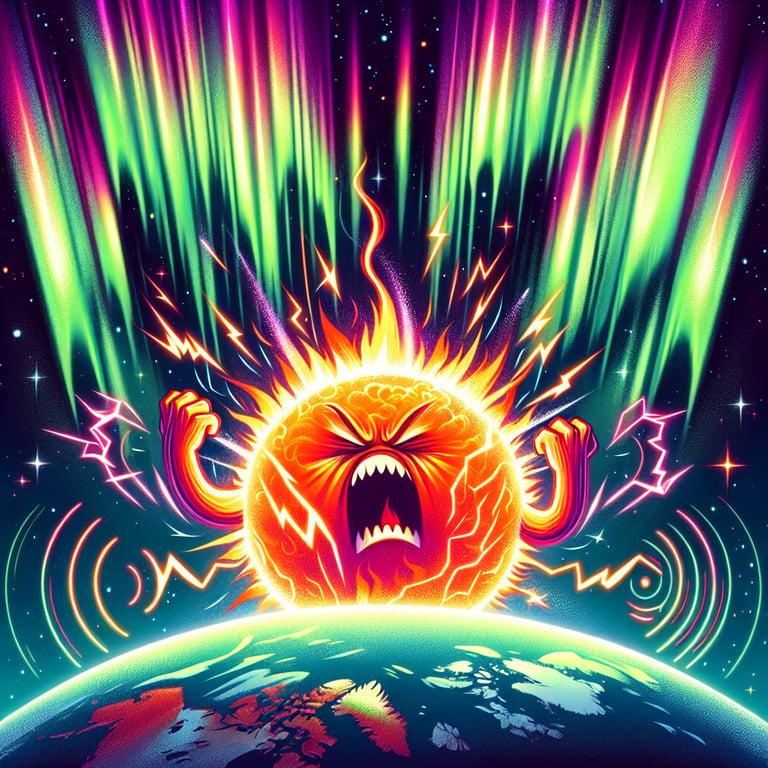 Banner for Sun's Fiery Temper Tantrum Sparks Global Radio Blackouts and Auroras
