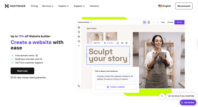 Thumbnail image for Hostinger Website Builder