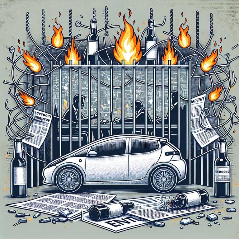 Banner for Tesla Troubles: Arrests Made in Molotov Cocktail Attacks Amid Musk's Political Entanglements
