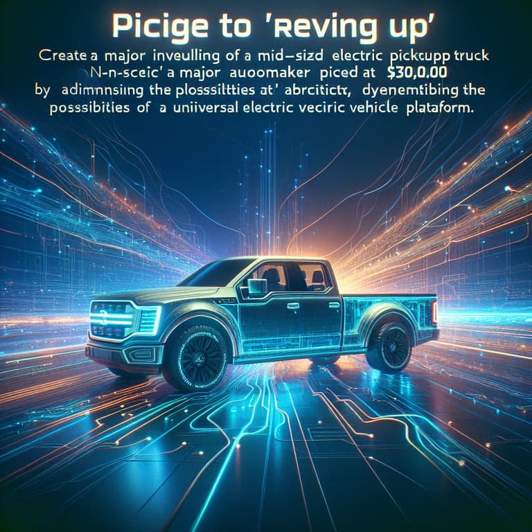 Revving Up: Ford Unveils $30,000 Mid-Size Electric Pickup on Universal EV Platform