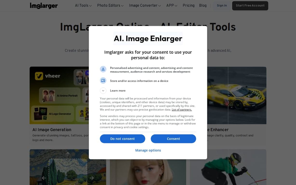 AI Face Retouch on AI Image Enlarger screenshot