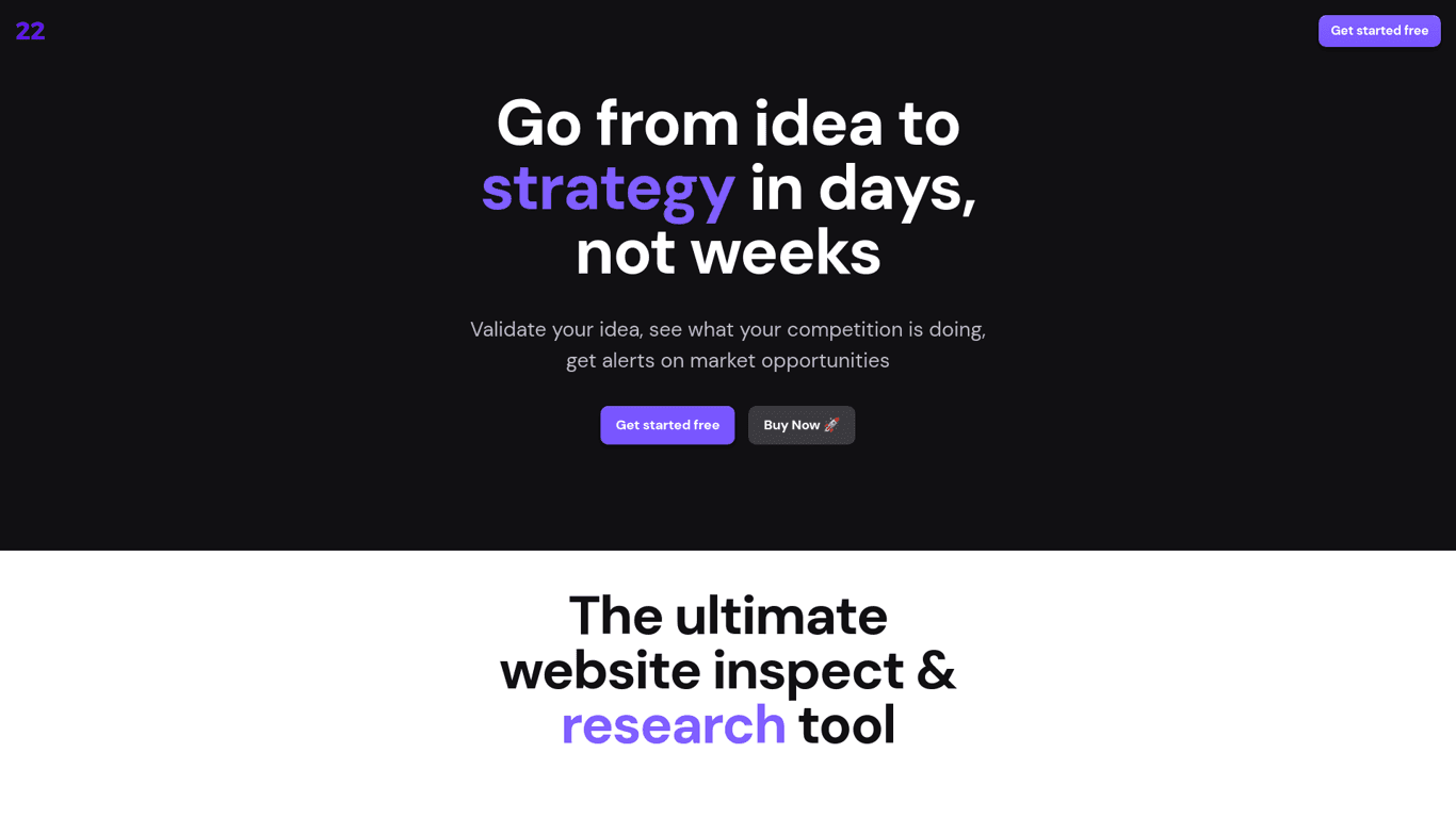 22Analytics screenshot