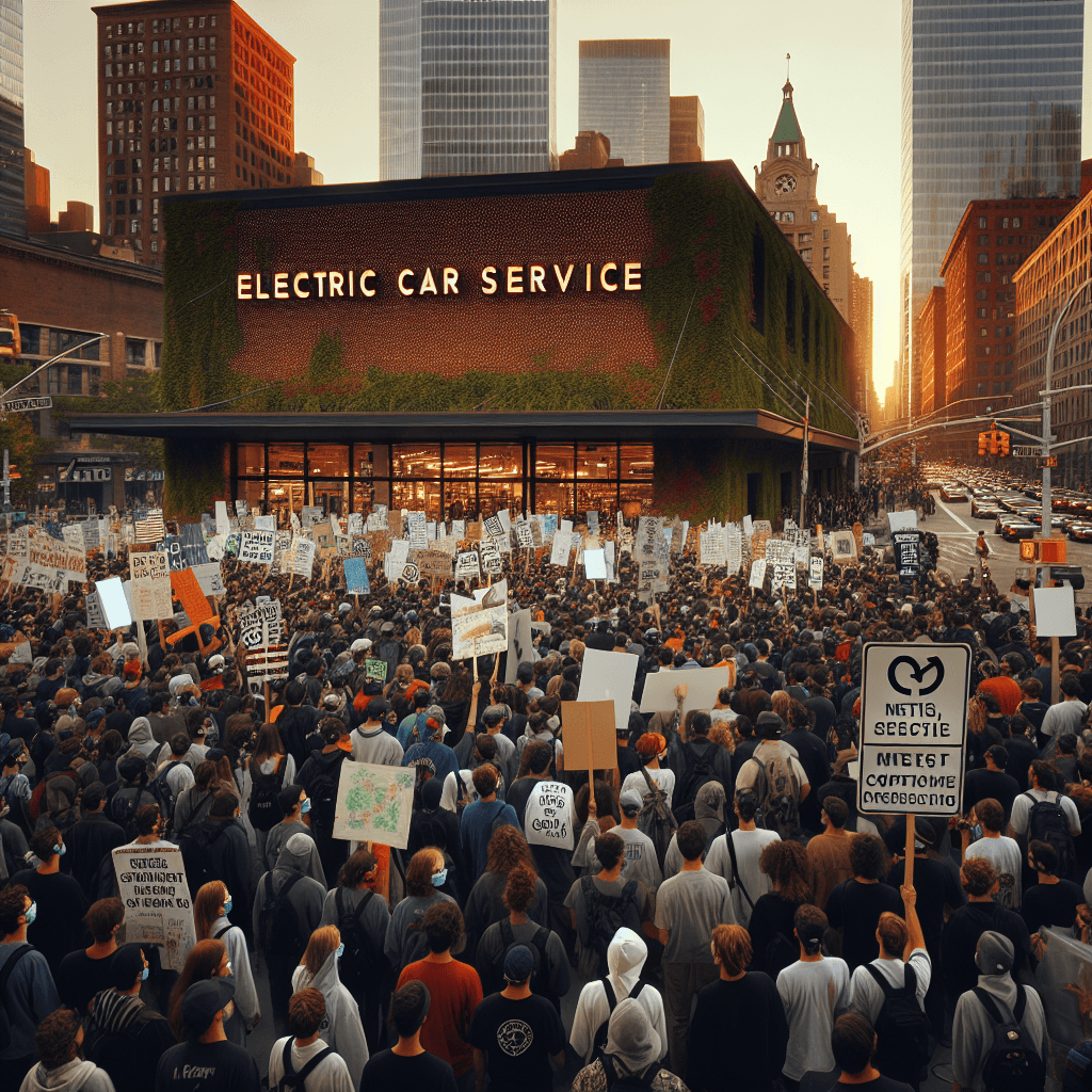 Tesla Faces Backlash: Over 350 Protesters Rally at Central NY Service Center