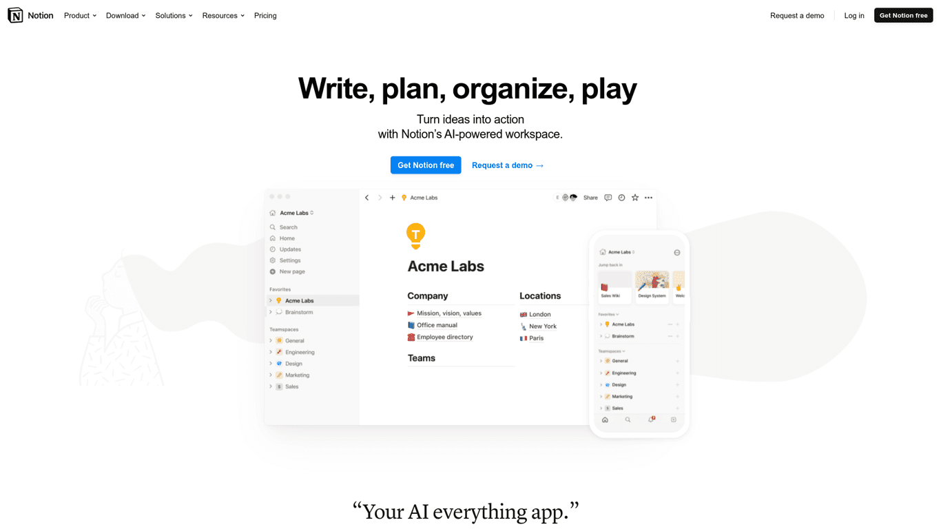 Notion AI screenshot