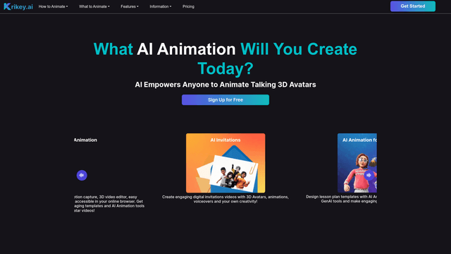 Thumbnail image for AI Animation Maker By Krikey.ai