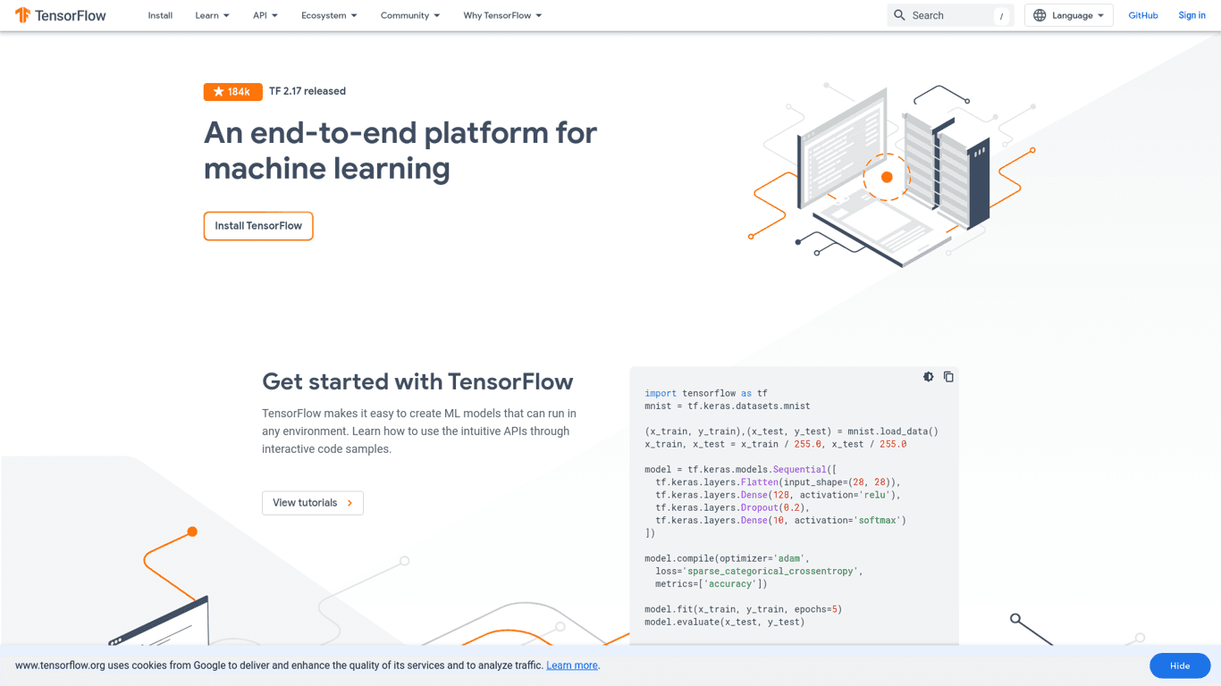 TensorFlow screenshot