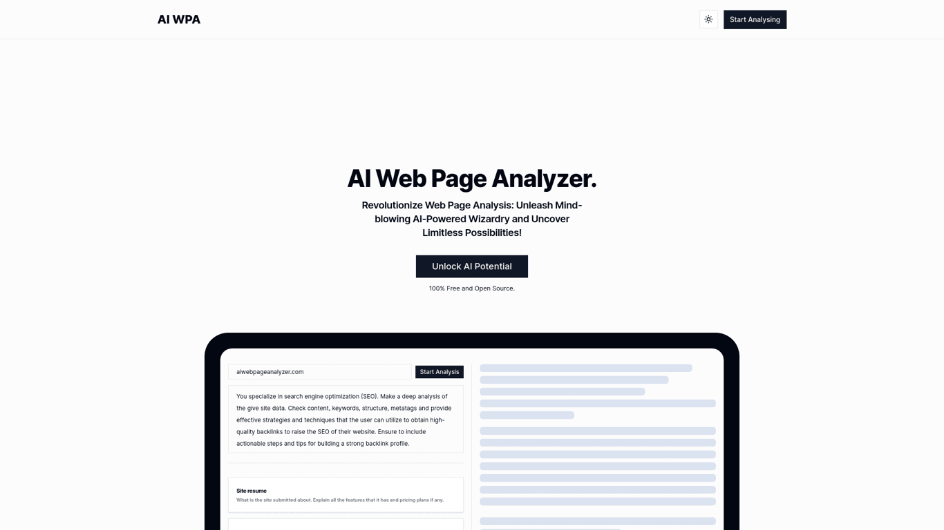 AI Web screenshot