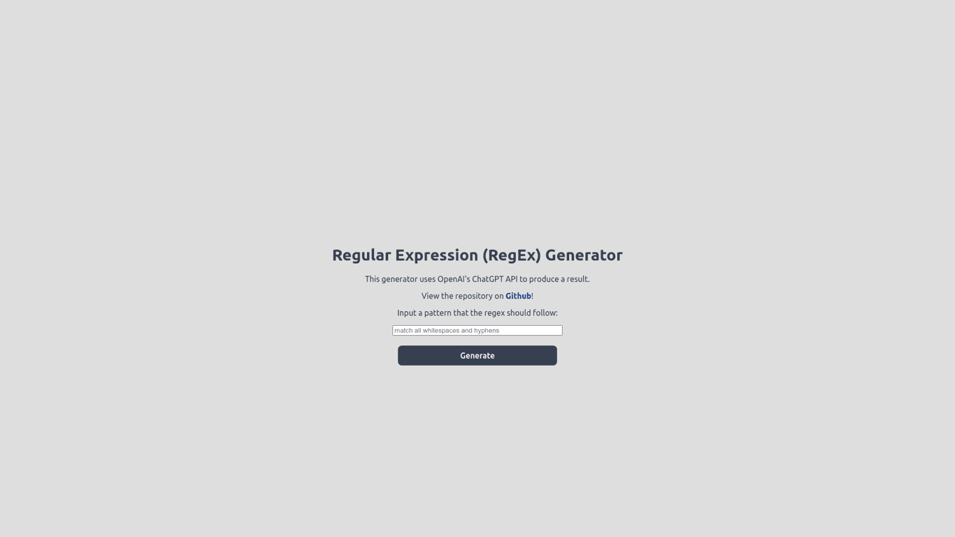 RegEx Generator screenshot