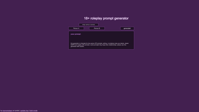 Thumbnail image for 18+ roleplay prompt generator
