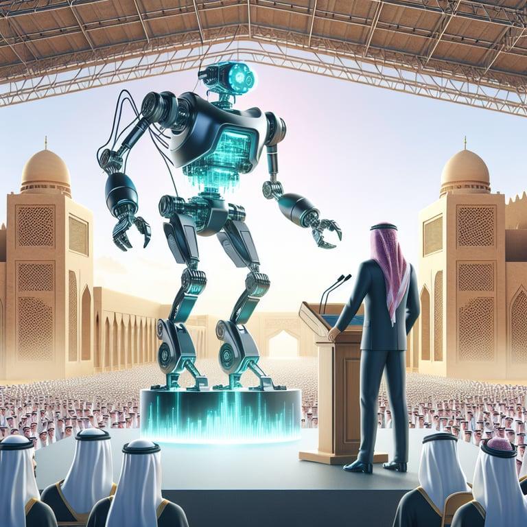 Banner for Elon Musk Introduces Tesla's Optimus Robot in Saudi Arabia: A Future Shaped by Robotics