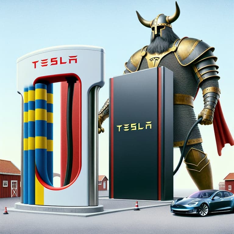 Banner for Swedish Unions Block Supercharger, Tesla Uses Megapack Battery to Keep Rolling!