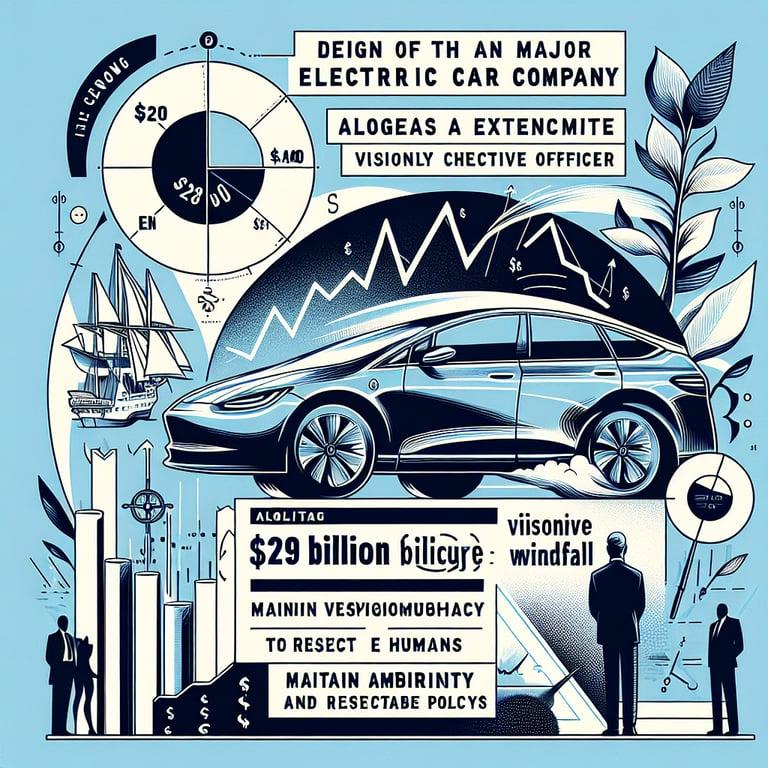 Banner for Tesla Unveils $29 Billion Stock Windfall to Keep Musk Steering the Ship