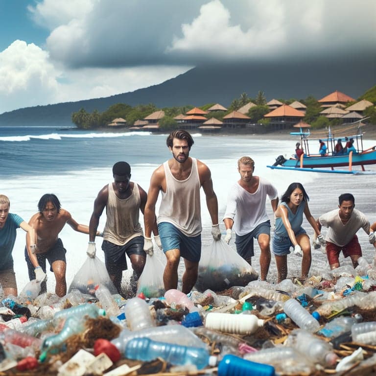 Volunteers in Bali Battle Monsoon-Driven Plastic Pollution