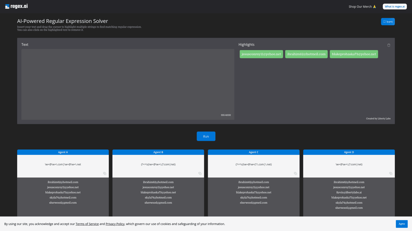 Regex.ai screenshot