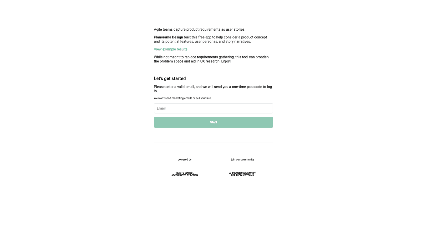 User Story Generator screenshot