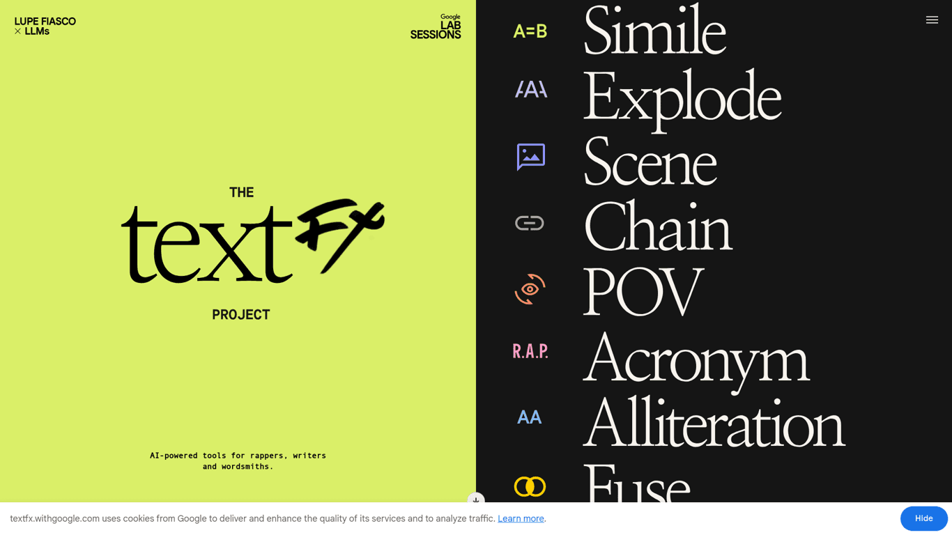 TextFX screenshot